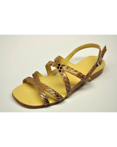 SANDALO 102 PITONE BEIGE SUOLA CUOIO VR