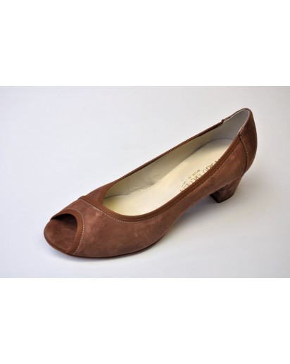 SCARPA PUNTA APERTA SUEDE MARRONE ERCOLI