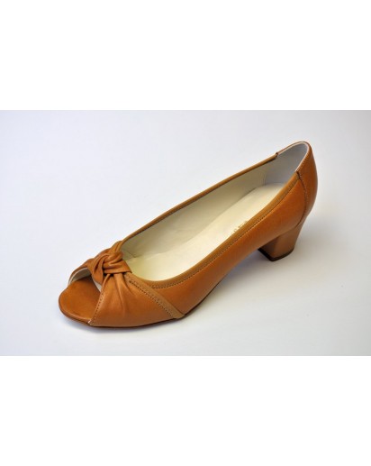 SCARPA PUNTA APERTA SILK TABACCO TACCO50
