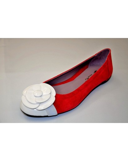 BALLERINA SUOLA GOMMA ROSSO/BIANCO RP
