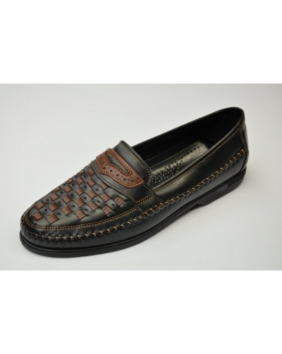MOCASSINO UOMO NERO-MARRON   FREETIME