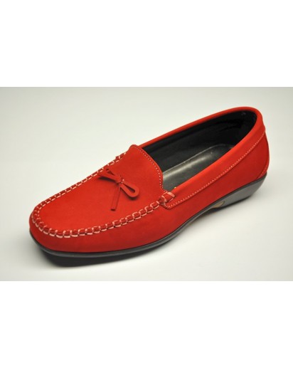 MOCASSINO DONNA NABUK ROSSO  FREETIME