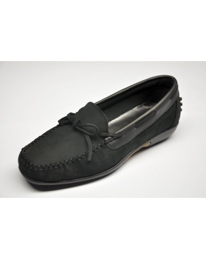MOCASSINO DONNA NABUK NERO   FREETIME