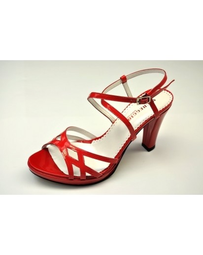 SANDALO VERNICE ROSSO PLATO`70
