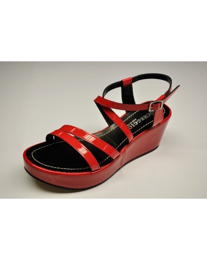 SANDALO VERNICE ROSSO PLATO`50