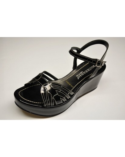 SANDALO VERNICE NERO  PLATO`50
