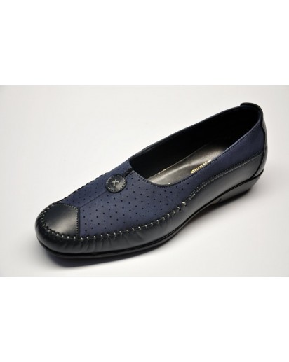 MOCASSINO NABUK+NAPPA BLU FREETIME