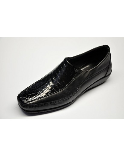 MOCASSINO NAPPA+COCCO NERO  FREETIME