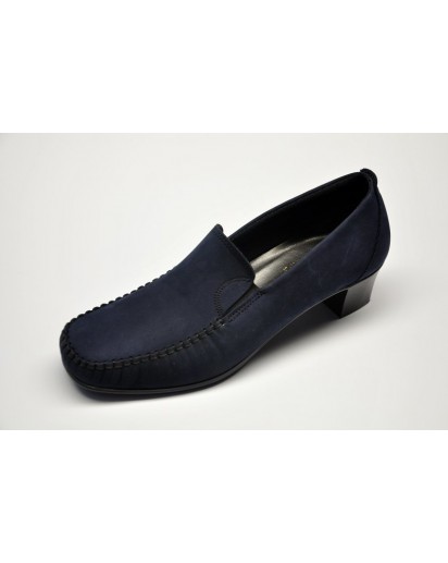MOCASSINO NABUK BLU   TACCO 50 FREETIME