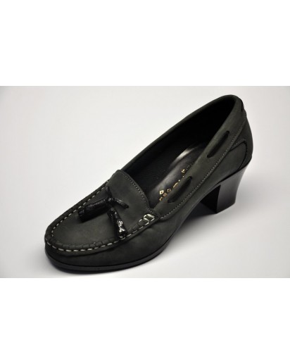 MOCASSINO NABUK GRIGIO TACCO50 FREETIME