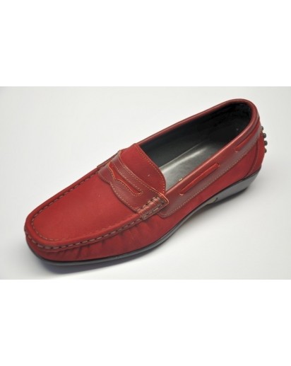 MOCASSINO NABUK+NAPPA RUBINO FREETIME