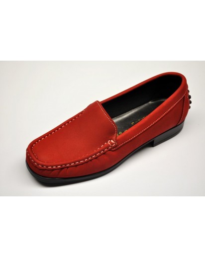 MOCASSINO NABUK ROSSO   FREETIME