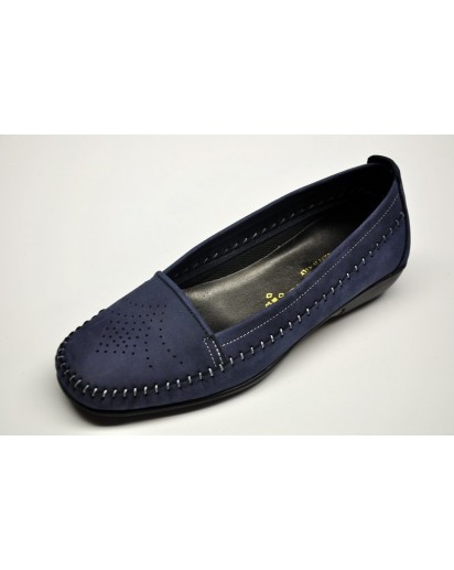 MOCASSINO NABUK BLU FREETIME