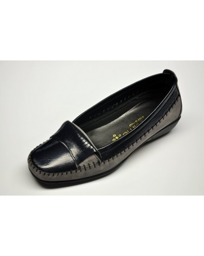 MOCASSINO NABUK+NAPLAK GRIGIO/BLU FREET.