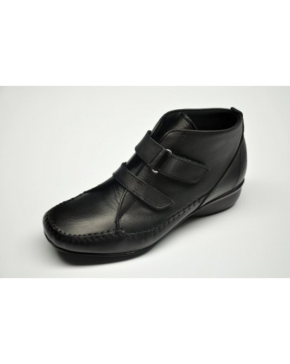 MOCASSINO CINT.VELCRO NAPPA NERO FREETIM