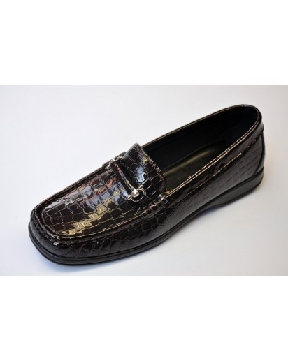 MOCASSINO VERNICE COCCO NERO FREETIME
