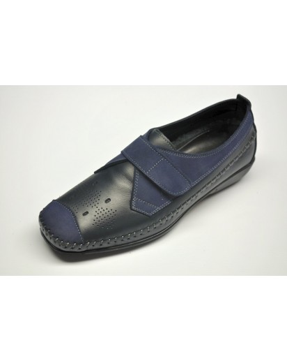 MOCASSINO CINT.VELCRO NAPPA BLU FREETIME