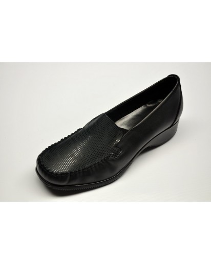 MOCASSINO NAPPA+RETTILE NERO FREETIME