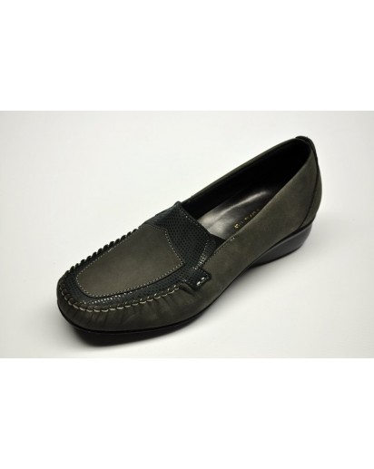 MOCASSINO NABUK+RETTILE GRIGIO FREETIME