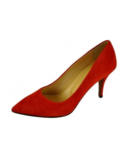 SCARPA DECOLTE` CAMOSCIO ROSSO TACCO 70