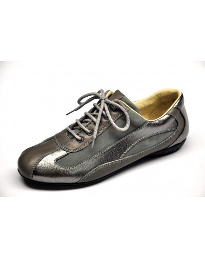 SNEAKER NABUK+VITELLO+CAPR.PERL.GRIGIO