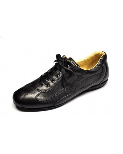 SNEAKER VITELLO NERO LACCIO