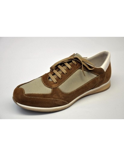 SNEAKER CAMOSCIO+MAT.TECNICO  LACCIO