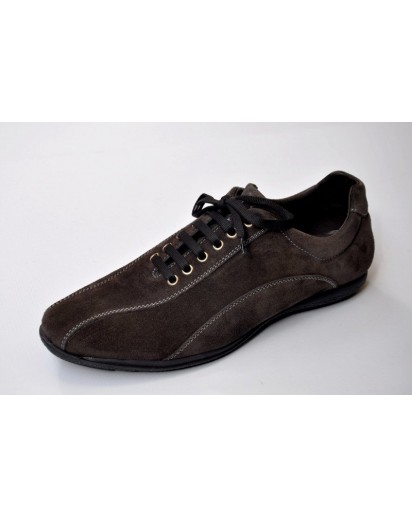 SNEAKER CAMOSCIO FUMO LACCIO