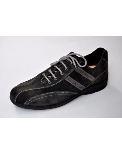 SNEAKER CAMOSCIO ANTRACITE/GRIGIO LACCIO