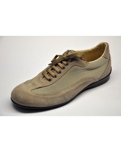 SNEAKER CAMOSCIO BEIGE+MAT.TECN.LACCIO