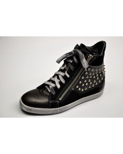 SNEAKER ALTO VIT.T.M.+CAMOSCIO NERO SOTT