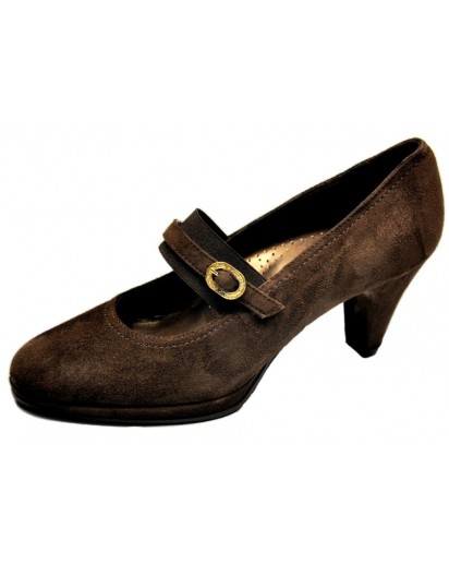 SCARPA CAMOSCIO CAFFE` TACCO 60MM PLATO`