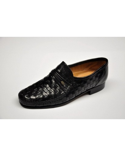 MOCASSINO INTRECCIATO NERO ETTORE ADRIAN