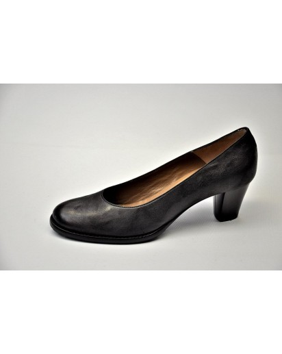 SCARPA DECOLTE` VITELLO NERO TACCO 50MM