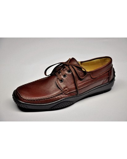 MOCASSINO ALLACCIATO VIT.MARRONE S.CUCIT