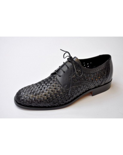 SCARPA INTRECCIATA CON LACCIO VIT.NERO