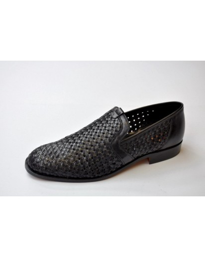 SCARPA INTRECCIATA A PANTOFOLA VIT.NERO