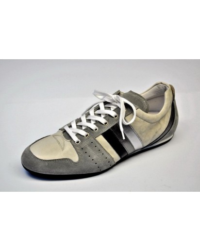 SNEAKER PELLE+CAMOSCIO GRIGIO ANDREA D.