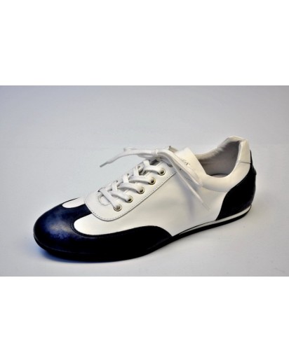 SNEAKER PELLE BIANCO E BLU ANDREA DONNAR