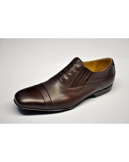 SCARPA ALLACCIATA VITELLO MARRONE ZANIN