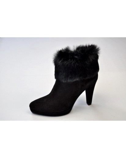 STIVALETTO CAMOSCIO E LAPIN NERO TA 90MM