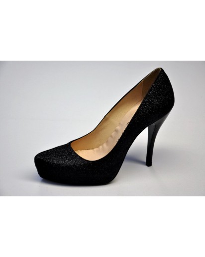 SCARPA TESSUTO TEC.GLITTER NERO TACCO100