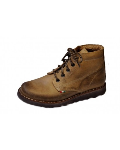 POLACCHINO PELLE TAUPE` SUOLA GOMMA