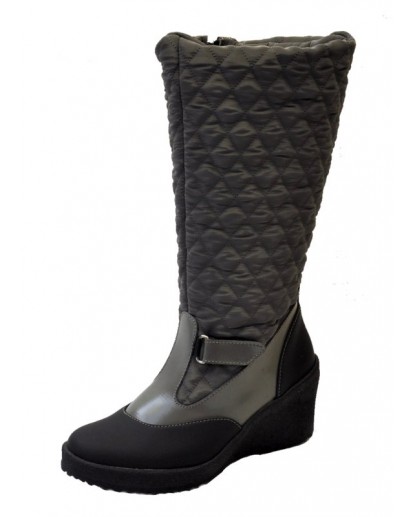 DOPOSCI NYLON TRAPUNTATO+VERNICE GRIGIO
