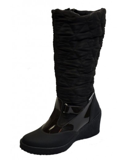 DOPOSCI NYLON TRAPUNTATO + VERNICE NERO