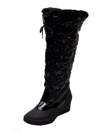 DOPOSCI NYLON TRAPUNTATO+VERNICE NERO