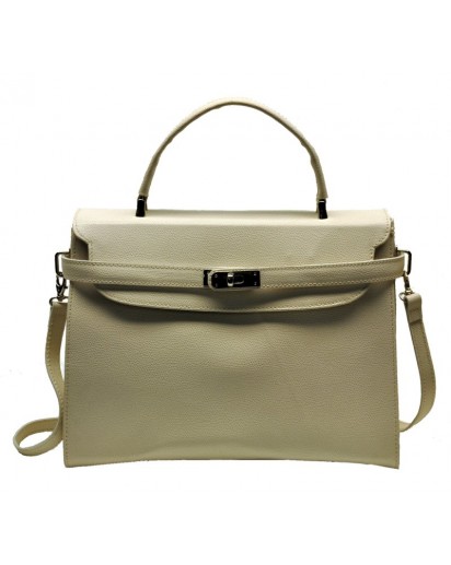 BORSA PELLE TIPO KELLY COL. BIANCO