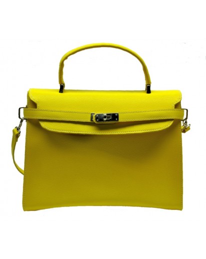 BORSA PELLE TIPO KELLY COL. GIALLO