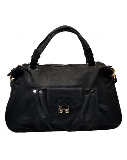 BORSA IN ECOPELLE LUX COLORE NERO