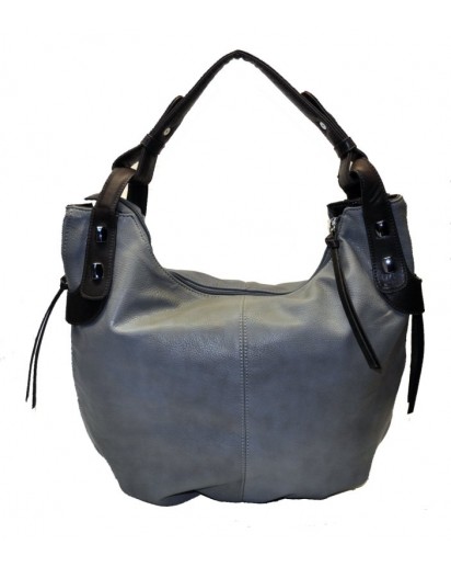 BORSA IN ECOPELLE LUX A SOFFIETTO GRIGIO